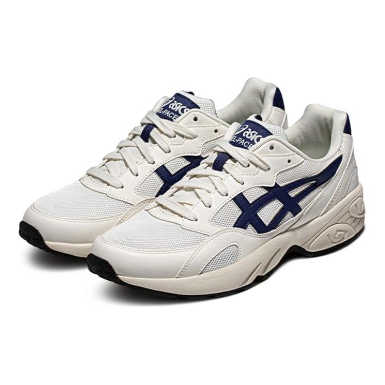 Asics Gel-Pacer Minimalist Solid Color Shock Absorbing Durable Low-Top Lifestyle Casual Shoes Unisex sneaker White Blue 1203A486-101