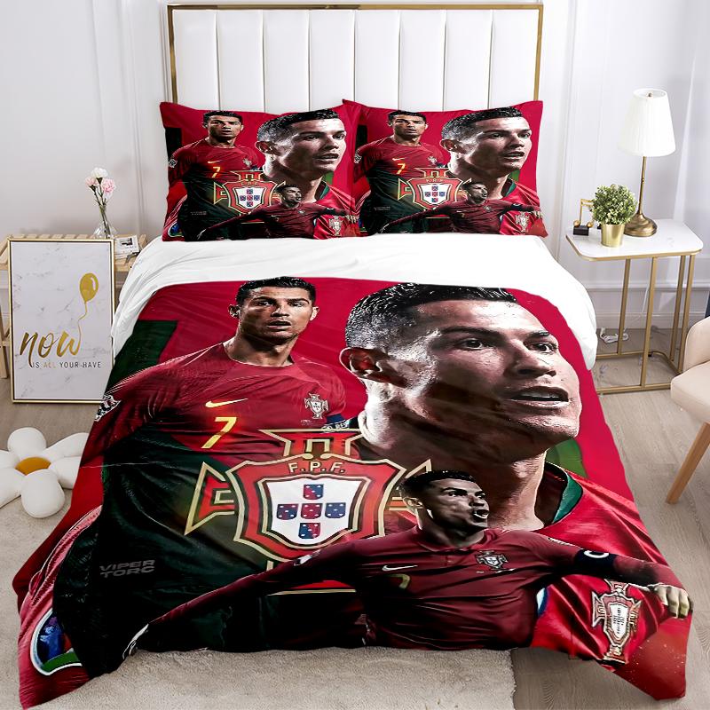 3Pcs Ronaldo'S Portugal Legacy Bedding Sets For All Sizes New 3D Printed Bed Cover Comforter Duvet Cover Pillowcase Bedroom Decoration