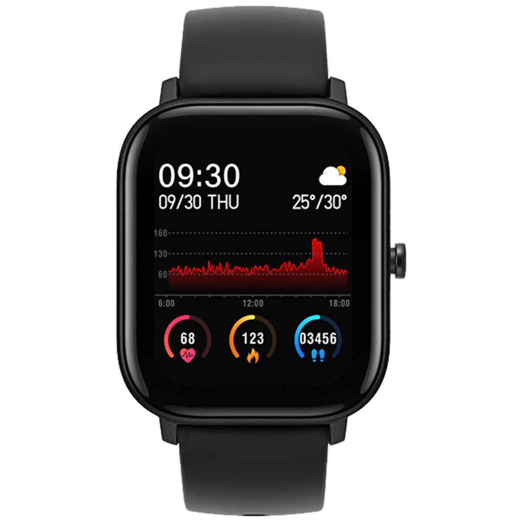 Silikon-Uhrenarmband Smart-Sportuhr Gesundheitsüberwachung Schrittzähler intelligentes Armband Schwarz