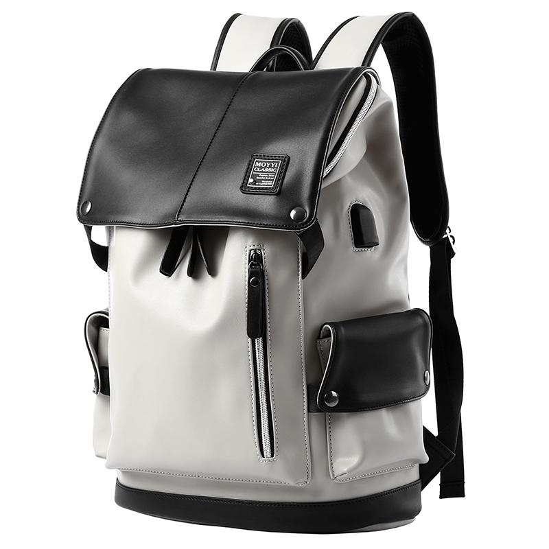 High Quality Leather Backpack Men Business Laptop Backpack 15.6inch Casual Travel Waterproof Backpack Mochilas For Teenagers