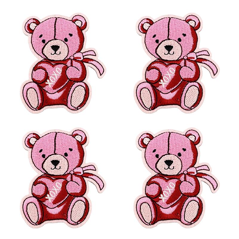 10PCS/lots Valentine's Day Embroidered Patches Pink Love Heart Patch Iron On Patches For Clothing Holiday Decoration Gift DIY