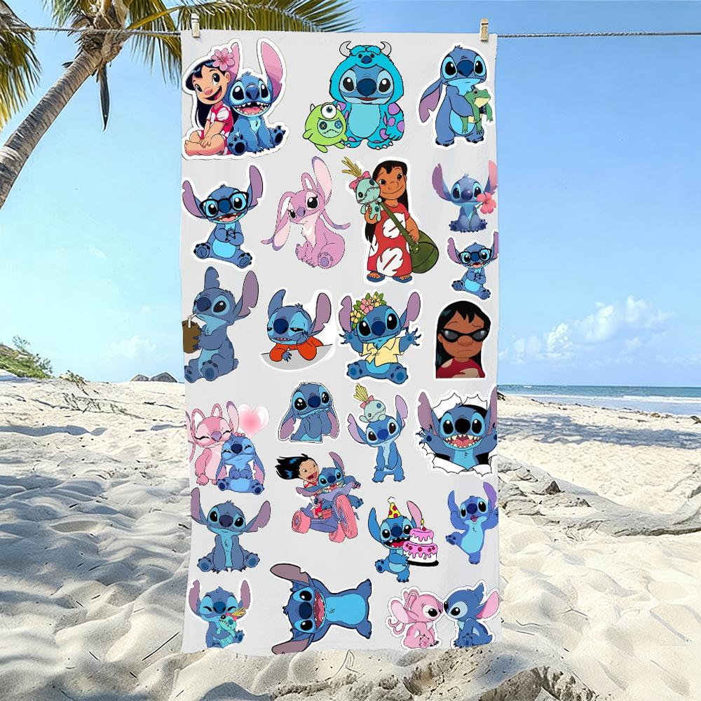 American Cartoon Figure Print Thick Microfiber Beach Towel Quick Dry Bath Blanket For Kids