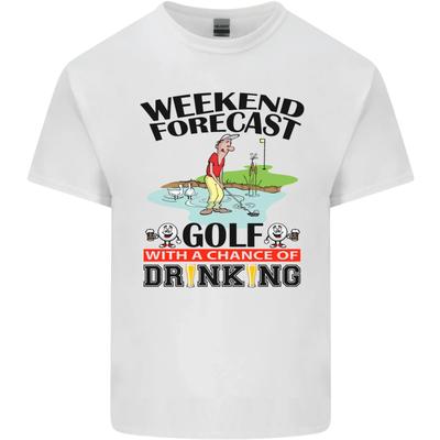 Wochenendvorhersage Golf mit einer Chance auf Trinken Herren Baumwoll T-Shirt Top