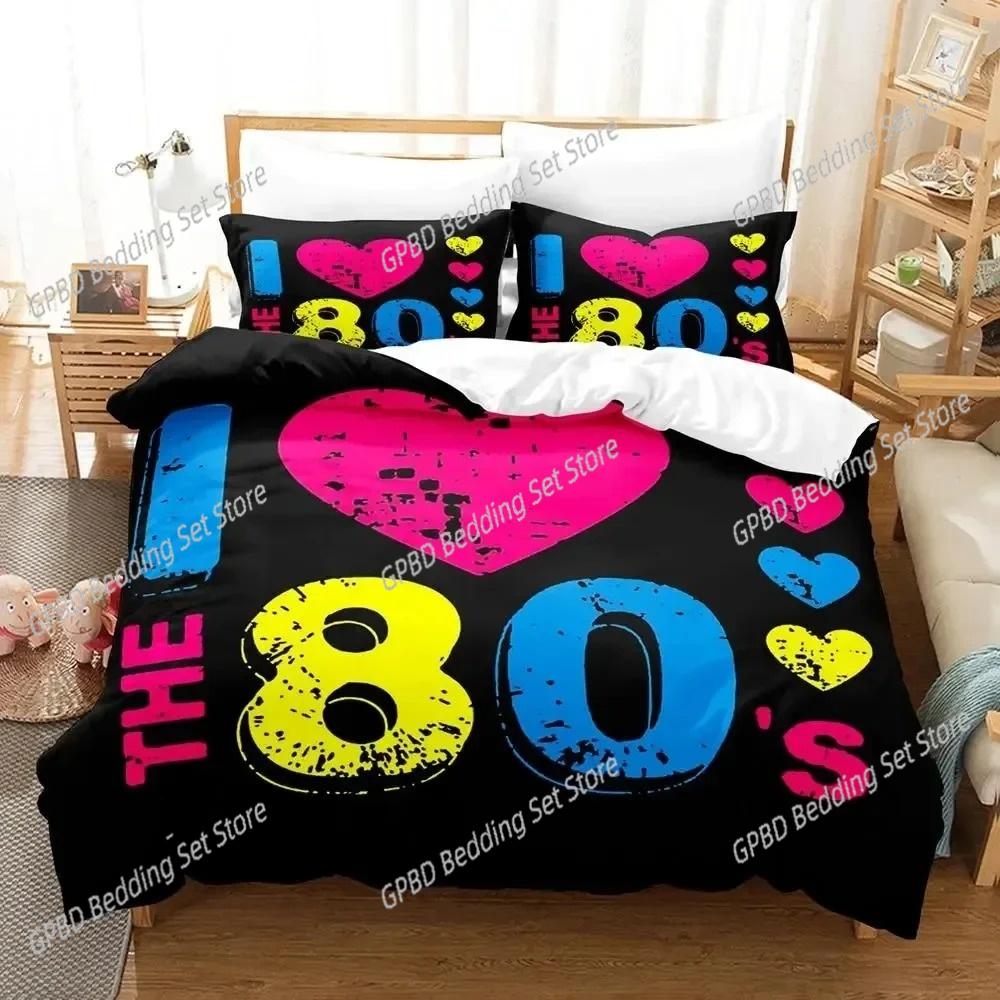 TV series I Love The 80s Logo Bedding Set Single Twin Double Queen King Cal King Size Bed Linen Set