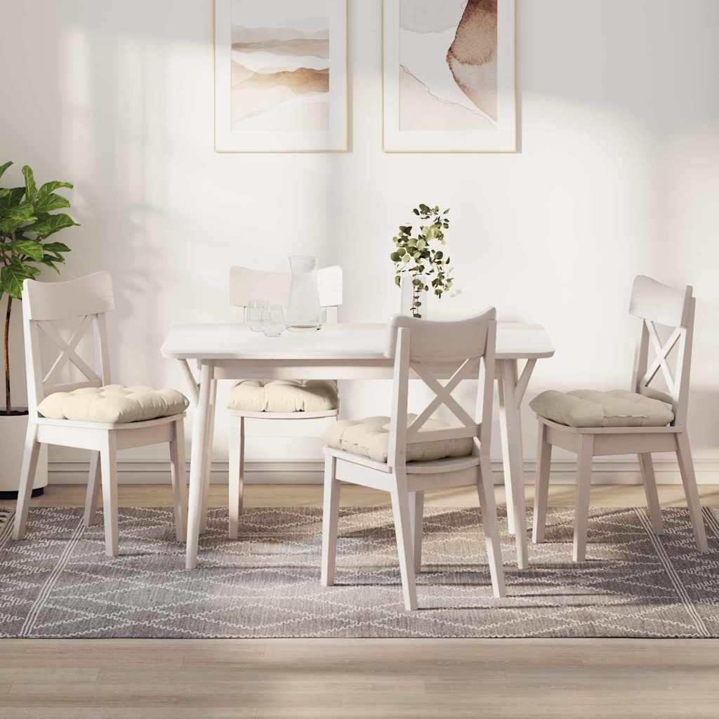 Seat Cushions 4 pcs Cream 40 x 40 cm Corduroy Fabric