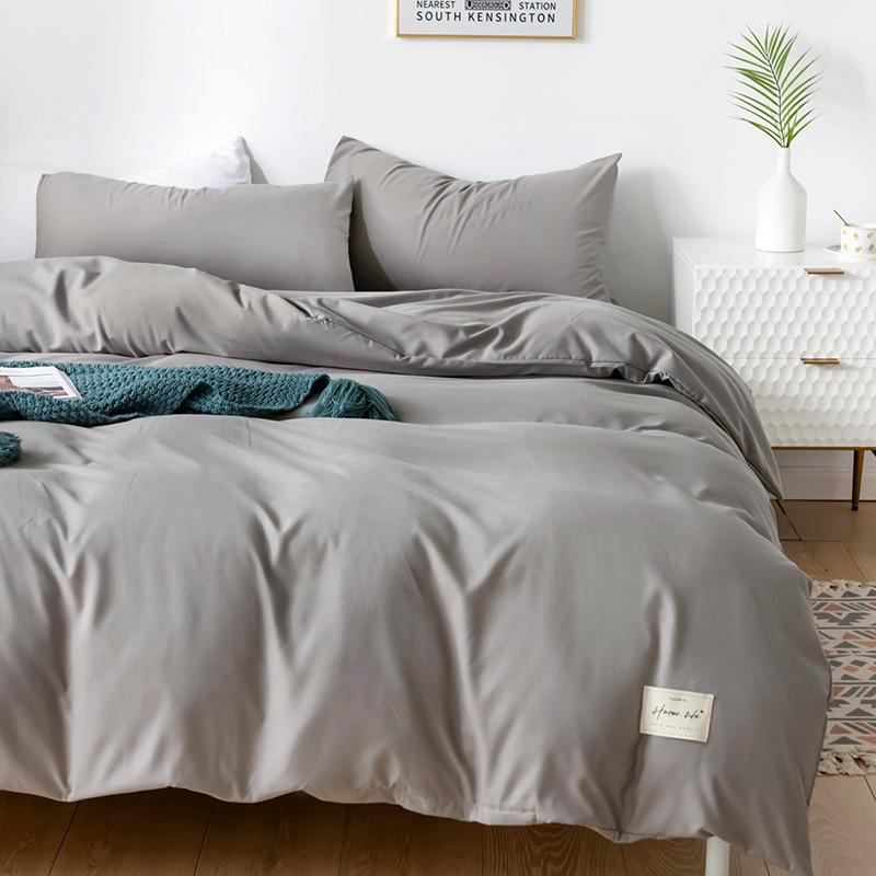 Καρό Μονόχρωμο Απλό Χρώμα Διπλοπλυμένο Βαμβάκι Βαμβακερό Σετ Τεσσάρων Τεμαχίων