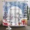 ZHL22Christmas Shower Curtain for Bathroom Waterproof Decoration with Hooks Weighted Lead Hem Heavy Duty Polyester Bath Curt2Ol%