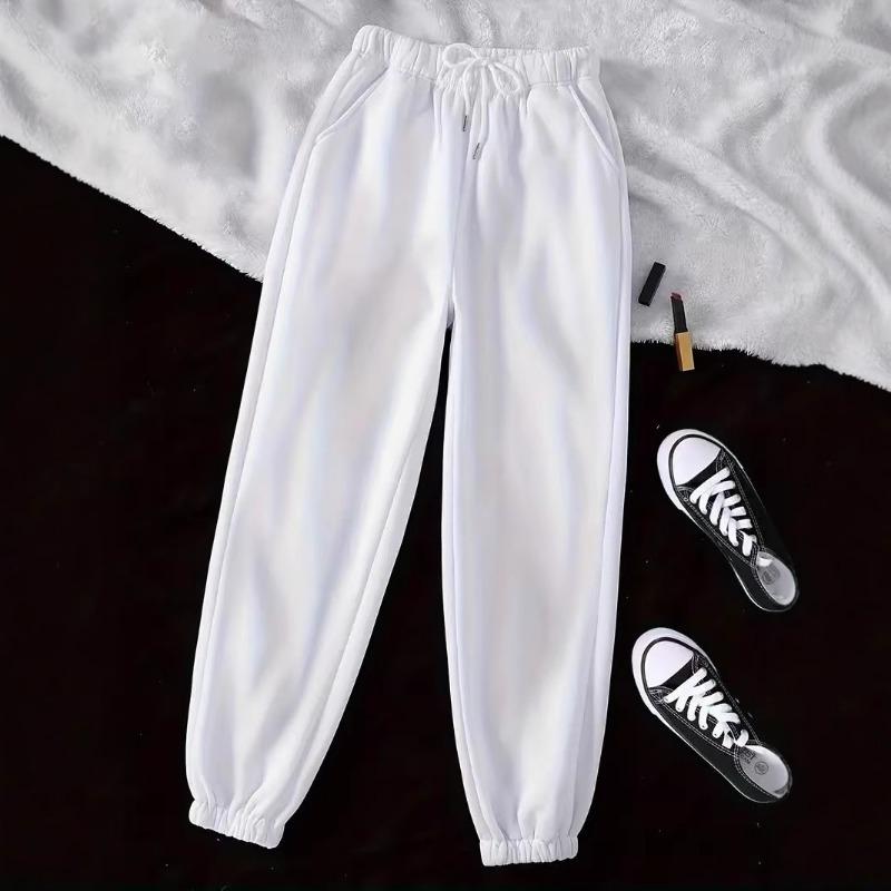 Women's Autumn/winter Plush Jogging Pants Casual Diagonal Pocket Pants