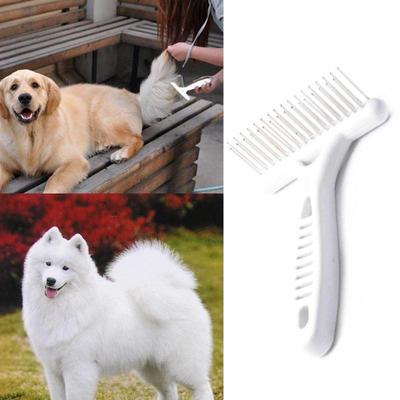 Pettine Rasoio Bianco per Cani Spazzola Pelo Corto Lungo Pelo Muta Rimuovi Gatto Cane Spazzola Toelettatura Strumenti Forniture per Animali Domestici