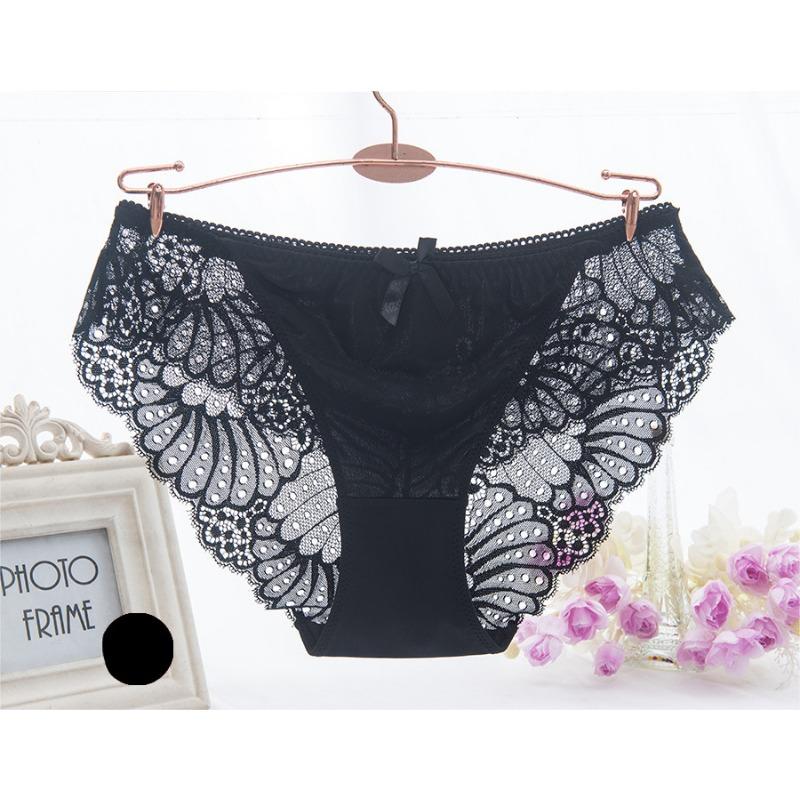 Zvýšení Nízké kalhotky v pase ledové hedvábné spodní prádlo Sexy svůdné spodní prádlo Krajkové kalhotky