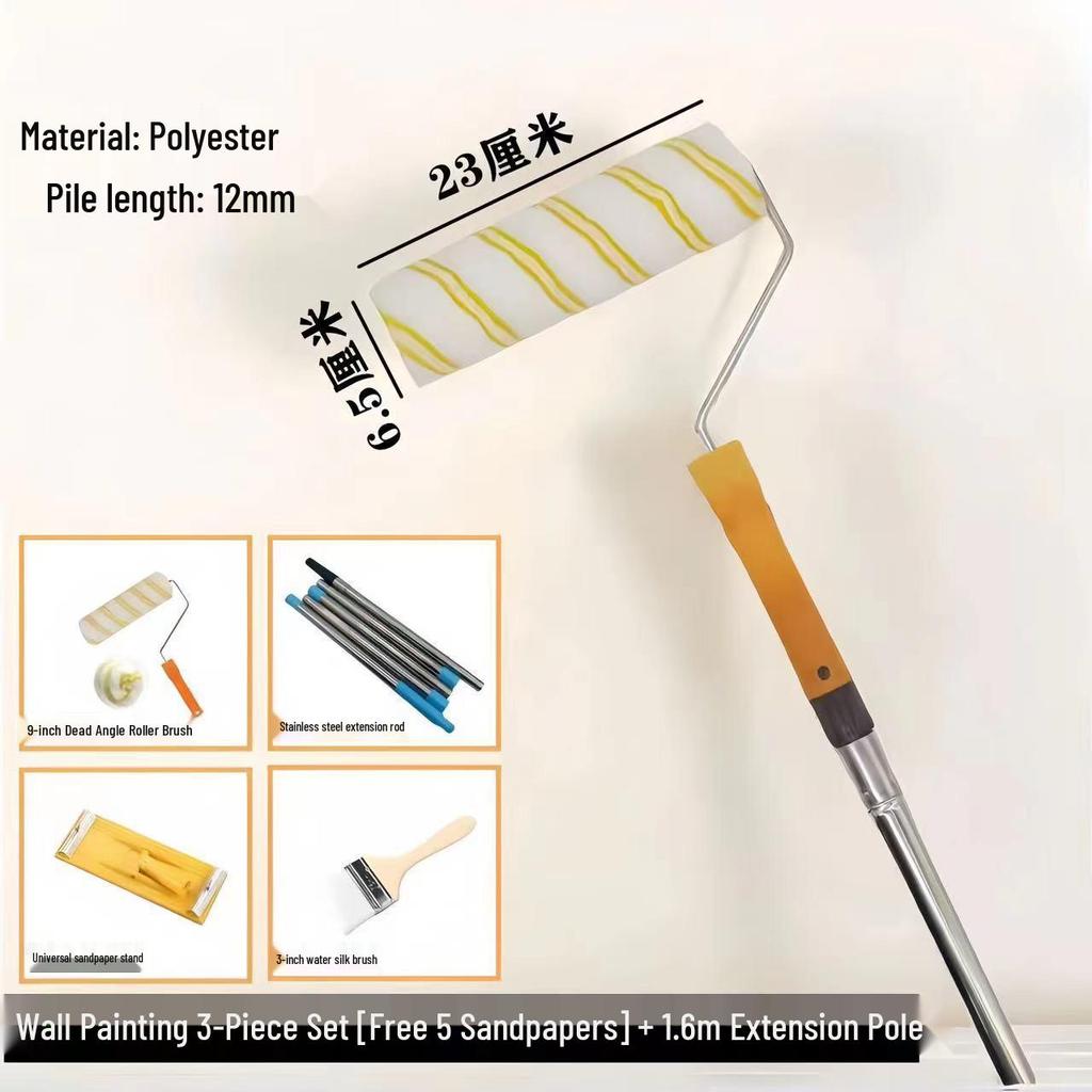 Teleskopischer Latexfarbenroller - Innenwand-Malerwerkzeug aus Wolle