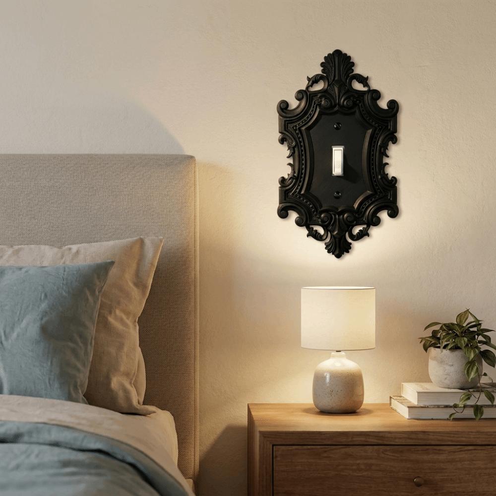 Carved Vintage Light Switch Cover Toggle Light Gothic Outlet Wall Plate Home Wall Decor