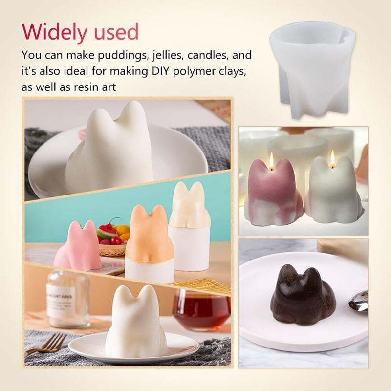 Urocza kreskówkowa forma silikonowa na pudding mleczny z kotem, miseczka na galaretkę, mus, czekoladę, biały zimny proszek lodowy, akcesoria do dekoracji ciasta