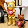 Extra Großer Stehender Bär Rosenballon Niedlicher Herzbär Aluminiumfolienballons für Romantischen Valentinstag Hochzeitsparty Dekoration
