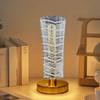 3D Acrylic LED Night Lamp with Gold Base – Starry Sky Waist Design 3, Touch Control Cordless Decorative Table Light for Bedroom, Home Decor