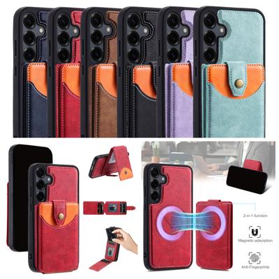Universelle magnetische Kartenhalter-Hülle für Samsung Galaxy S20-S25 & A-Serie | Geldbörse + Ständer + Kabelloses Laden (6 Farben)