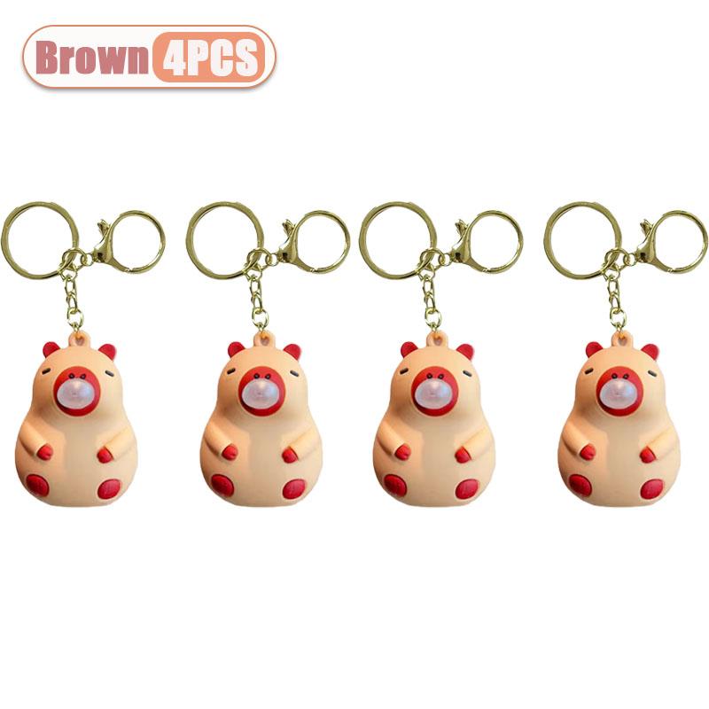 1-10 PCS Porte-clés Boule à bulles Capybara Jouet à presser pour Décoration de sac à dos Soulagement du stress Cadeau Souvenir de fête pour enfants Porte-clés Original