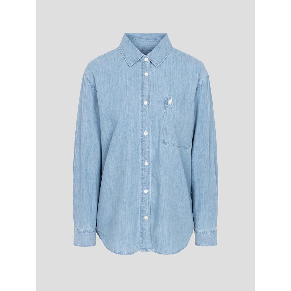 Binpolleidiseu Denim Oversized Shirt Sky Blue (Bf5764C03Q)