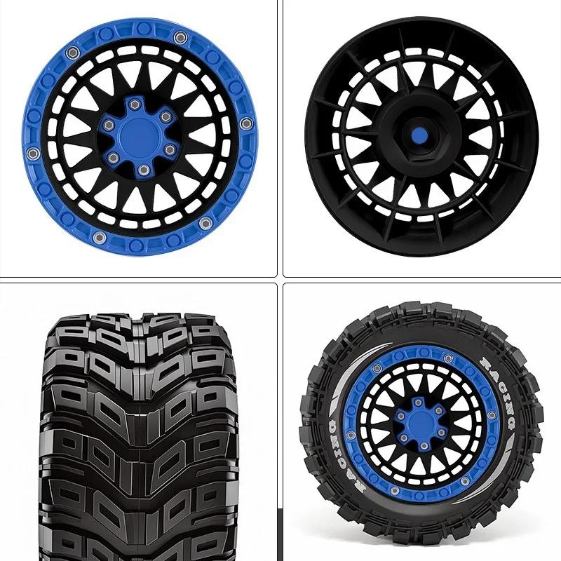 4pcs 90mm Rubber Tires Wheels for MJX 16207/16208 HBX 16889 SCY 16101/16102 Traxxas 1/16 Summit E-Revo ARRMA Mini Kraton