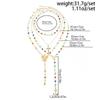Ingemark Boho Sexy Colorful Crystal Long Y-Shaped Necklace for Women Trendy Cross Flower Pendant Metal Choker Party Y2K Jewelry