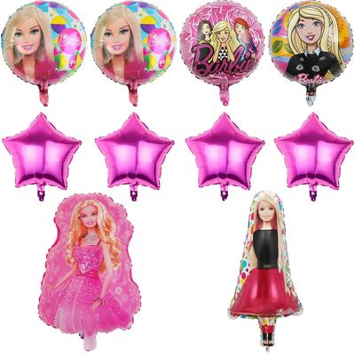 10ks Sada balónků Barbie Růžové balónky pro holky pro dekorace s tématem princezny