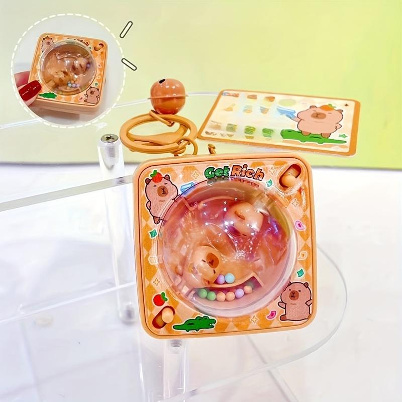 Cute Capybara Fidget Keychain Toys Stress Anxiety Relief Fidget Toys Kawaii Animal Bag Charm Key Chain for Kids Adults