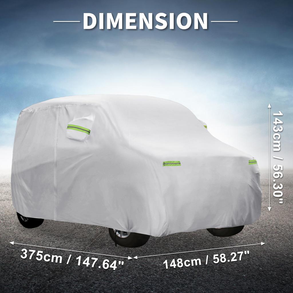 X AUTOHAUX Suzuki Wagon 375x148x143cm Light Car Body with Windproof Rainy Season Strong Yellow Hail Side Nighttime Safety Easy to Put On and Take