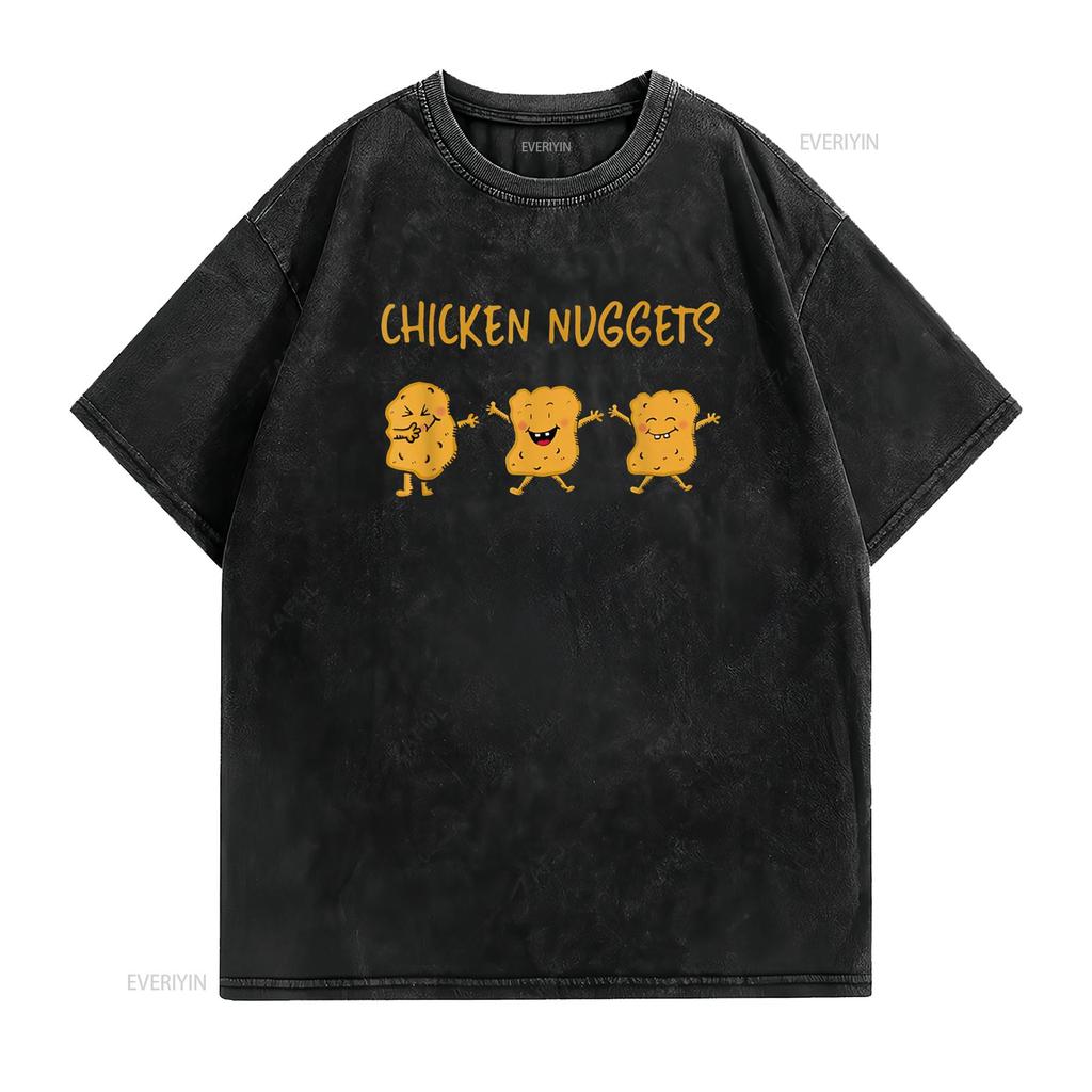 Beautiful dabbing chicken nugget nug life for lover T Shirt vintage Washed Slightly homme streetwear designer clothes fashion
