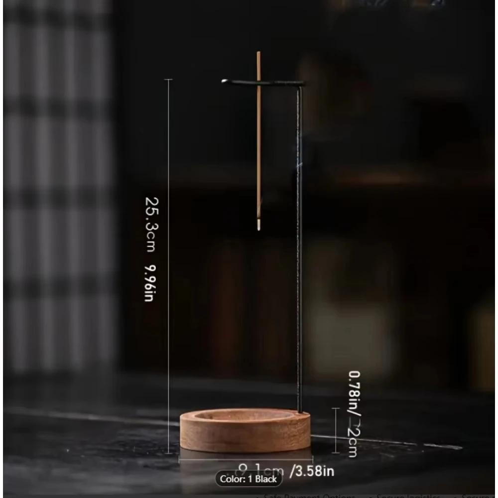 Hořák na vonné tyčinky vzhůru nohama Držák na vonné tyčinky Dřevěný kulatý podnos na vonné tyčinky Ornament Ložnice Domácí dekorace na jógu