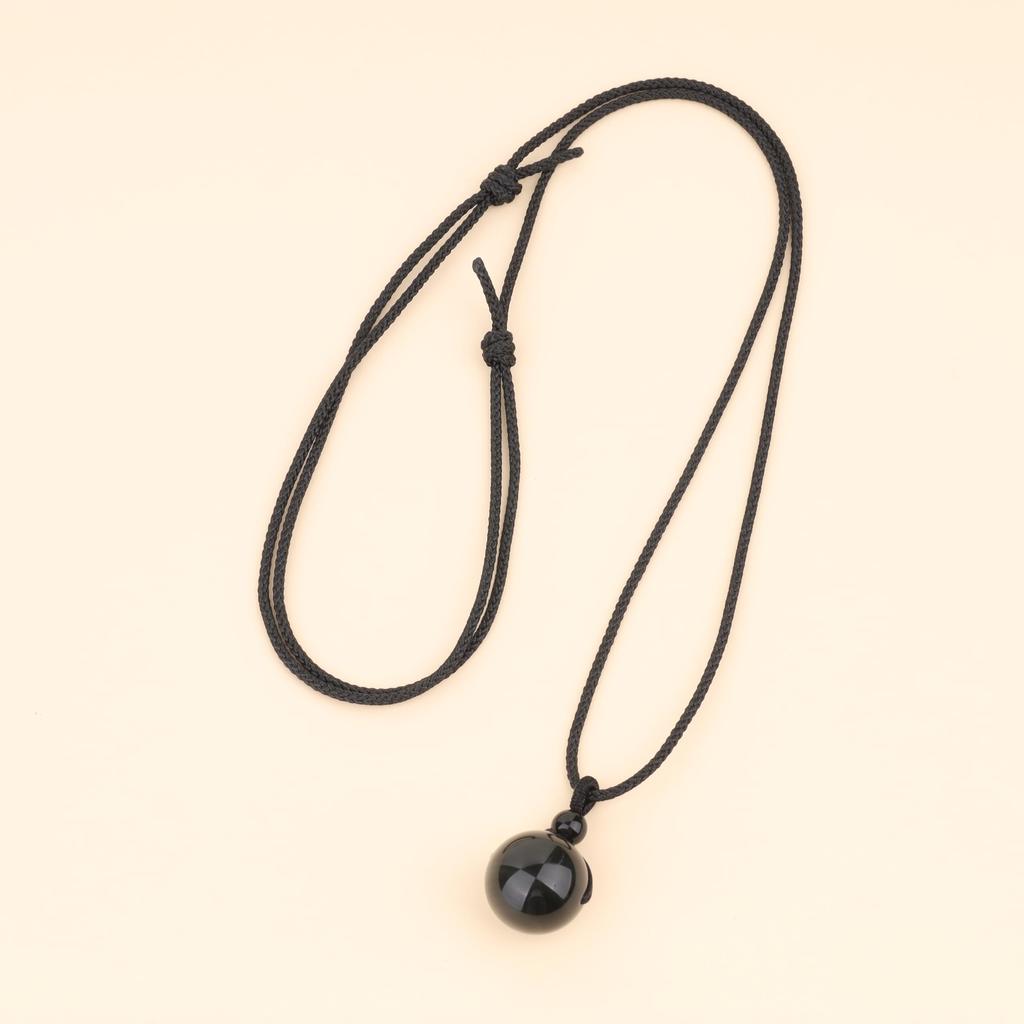 Koai 18mm Obsidian and 16mm Howlite Yin and Yang Lucky Pendant Necklace Set for Men and Women