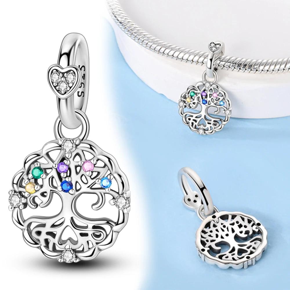 Copper Family Life Tree Pendant Forever Friends Charm Fit Original Bracelets Charms For Women Diy Fine Jewelry Gifts