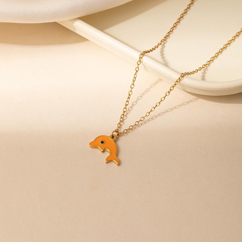 Ocean Series Starfish & Seahorse Necklace - Women's Light Luxury Dolphin Clavicle Chain DIY Jewelry.