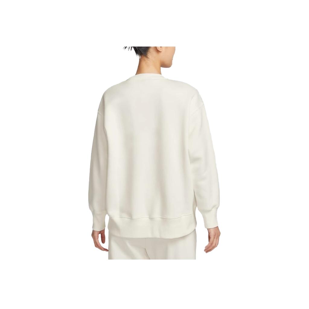 Nike FW24 PHNX FLC OS Long Crew Fleece Serie Bequemes Gestricktes Rundhals-Pullover-Sweatshirt Damen-Sweatshirt Off-White FZ4271133