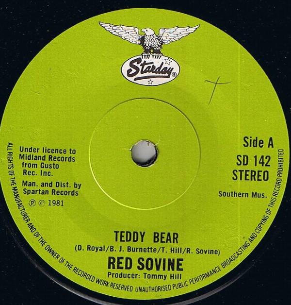 

7inch Record RED SOVINE - Teddy Bear SD142 Starday Records 1981 UK Folk Used