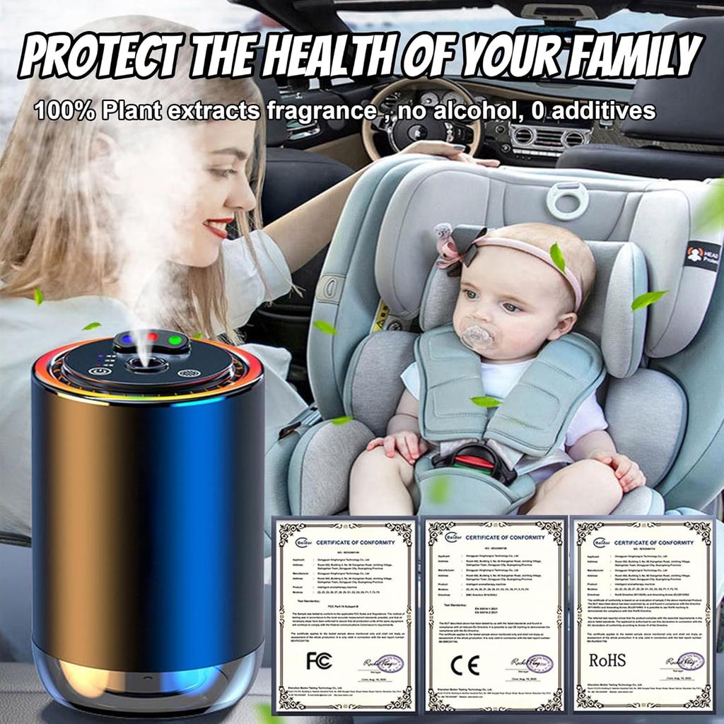 Smart Car Air Freshener, Car Air Freshener Diffuser With 3 Color Starry Sky Projection, Cars Scent Diffuser With RGB Music Syncing Light, 3 Mode