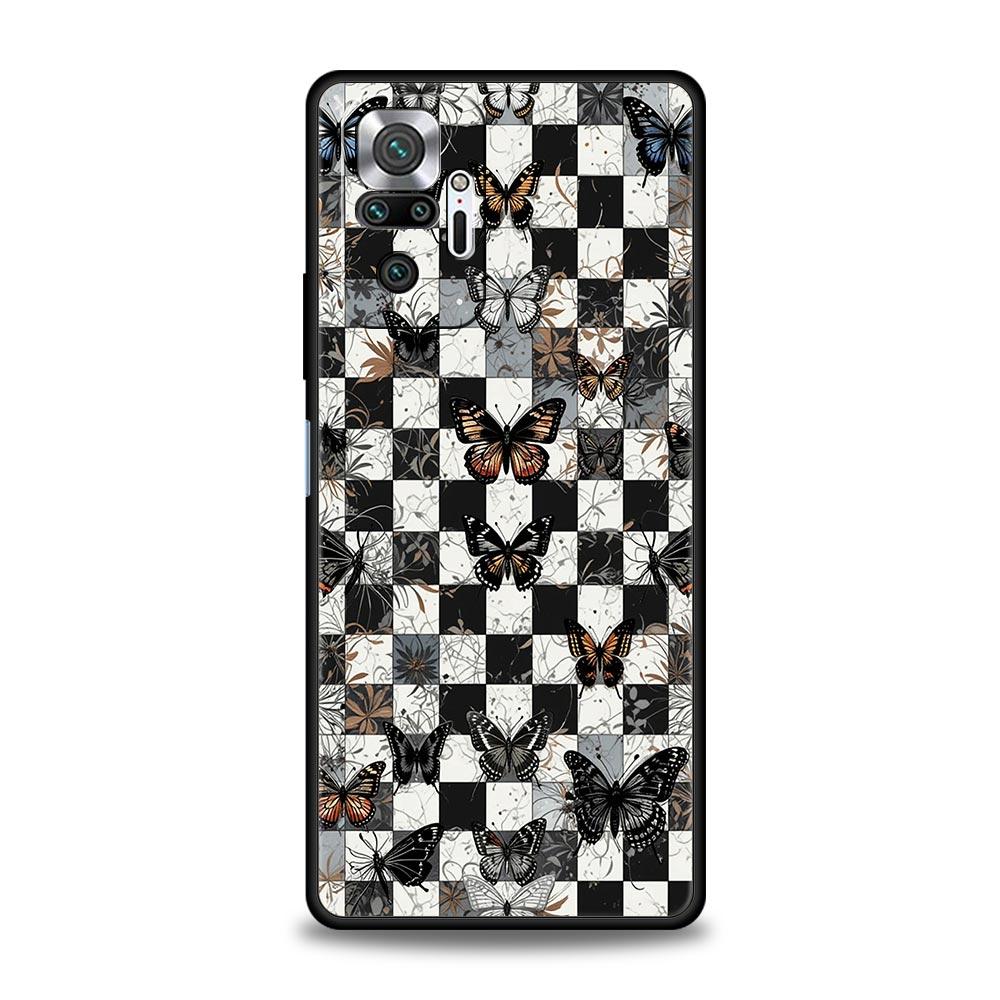 Butterfly Design Phone Case Cover for Redmi 14C 10C Note 15 14 13 12 10 11 K40 Pro Plus 5G Shockproof Soft TPU Shell Fundas Bag