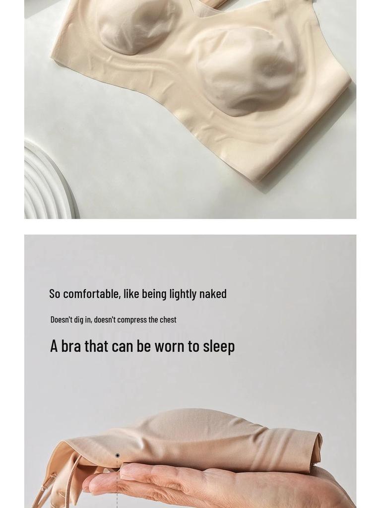 Women's Ultra-Thin Foundation Bra - Seamless, Breathable, Rabbit Ear Design for a Sleeker Look