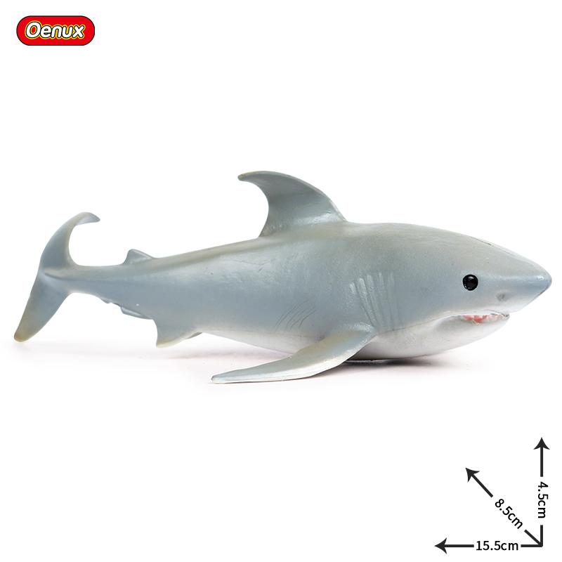 Oenux Ocean Animals Action Figures Sealife Shark Whare Megalodon Model Figurines PVC Home Decoration Kid Cognitive Education Toy