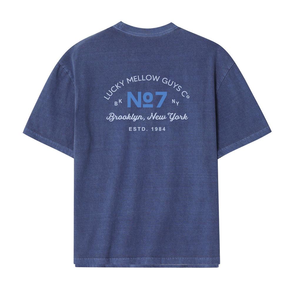 Mellow Concept U58 Lucky Mellow Pigment Short Sleeve T-Shirt Blue Shadow Blue Shadow M/Free