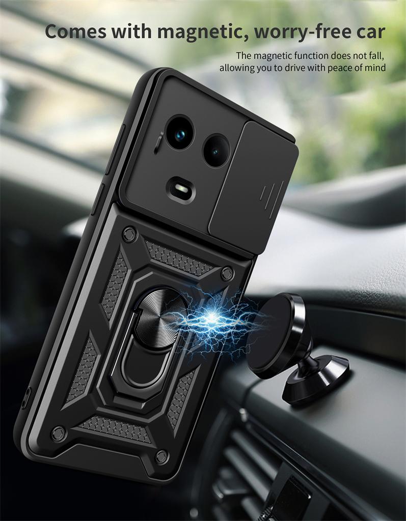 Pro OPPO Realme 11 5G Globální pouzdro Magnetický držák na prsten Pouzdro na telefon pro Realme 11 Realmy 11 5G 6,72" Vysouvací kryt s fotoaparátem Zadní kryt