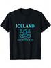 Island Cestovní Suvenýr Grafické Unisex Tričko - Černé S Modrým Designem Země Ohně a Ledu