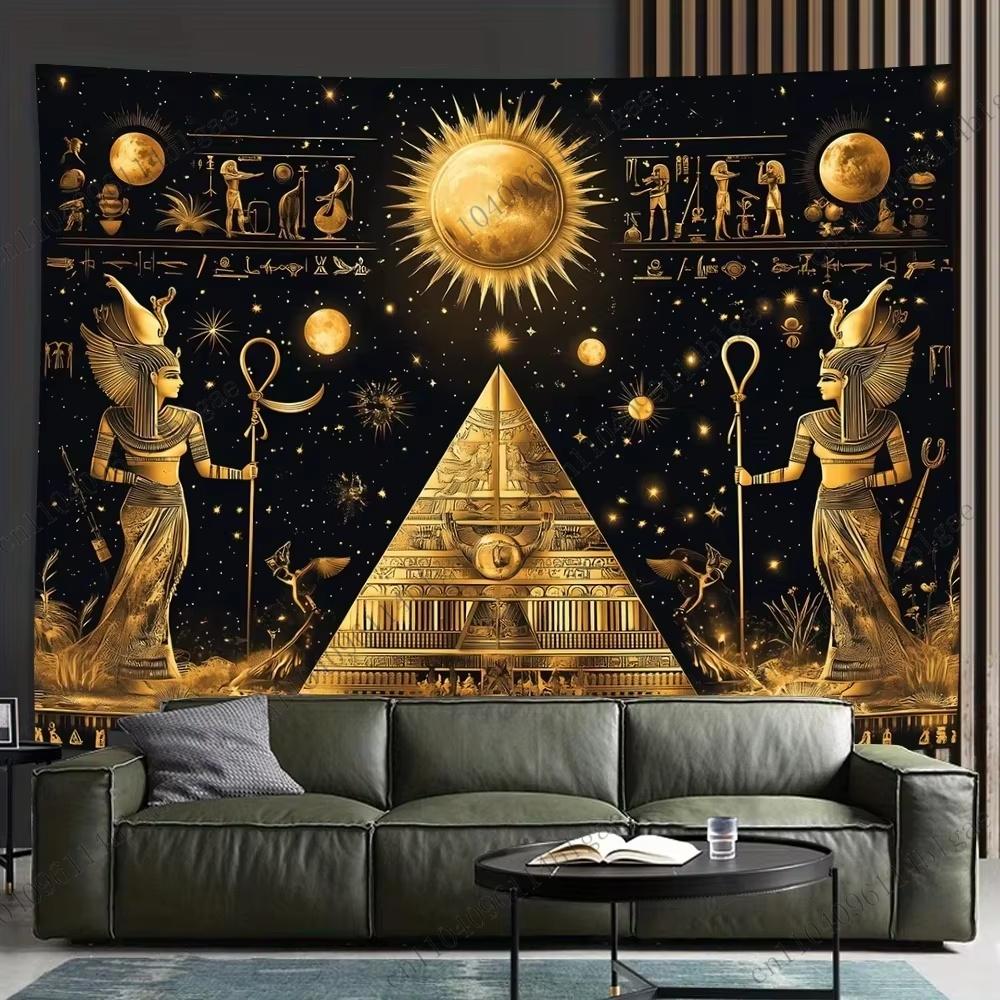 Egyptian-Style Rustic Aesthetic Wall Hanging Art for Bedroom Living Room Decor Ins Style Home Background Decor