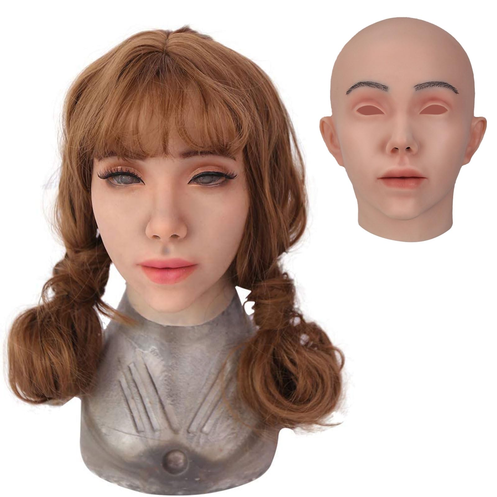 

XINGRUI Catherine Силиконовая маска красоты для милого мужского маскарада, косплея, маскарада, Хэллоуина, лица, маскировки, (Слоновая кость белый)