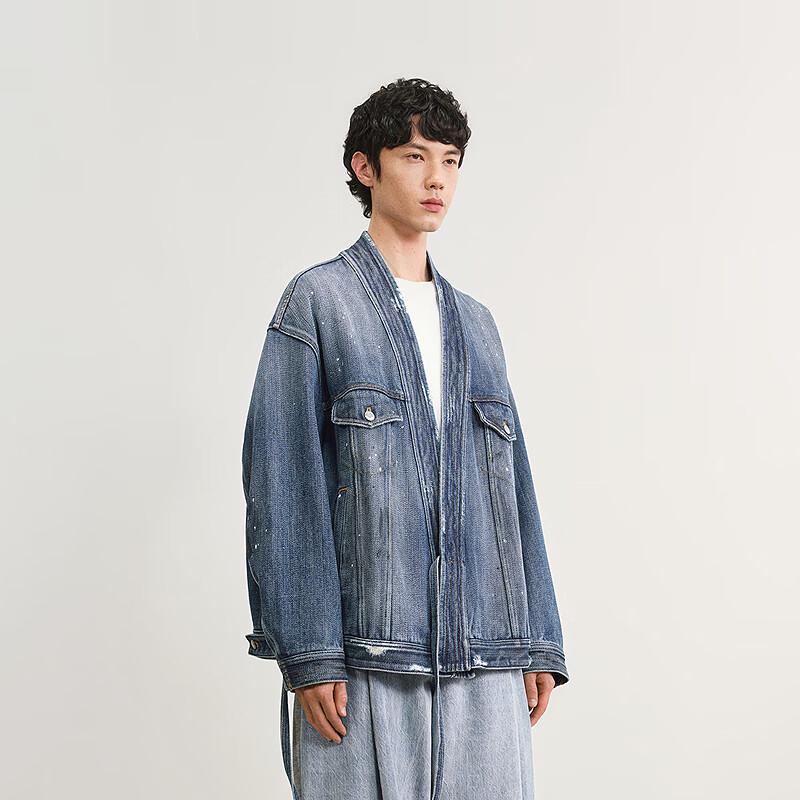 CROQUIS Men's 2025 Spring Collarless Denim Jacket