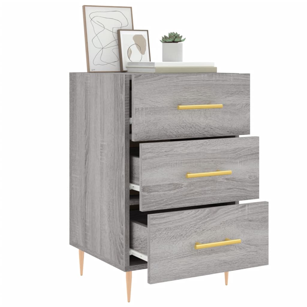 Nightstand Gray Sonoma 40x40x66 cm Particleboard