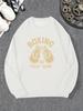 Men's BOXING 1982 FIGHT HARD Graphic Crewneck Sweatshirt