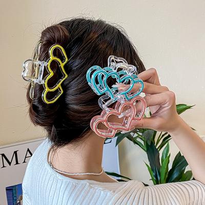 Acryl Liebe Haarspange für Mädchen Koreanisch Bunt Transparent Kopf Hai Haarnadel Frauen Haarschmuck Krabbenklemme