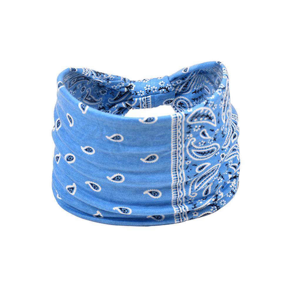Women's Paisley Sport Yoga Headband - Sweat-Absorbing, Elastic Cotton, Bohemian Style
