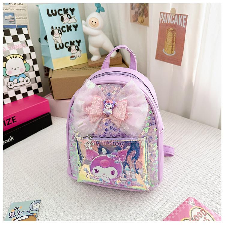 

School BagsTrendy versatile girl backpack cute cartoon small class snacks small фіолетовий