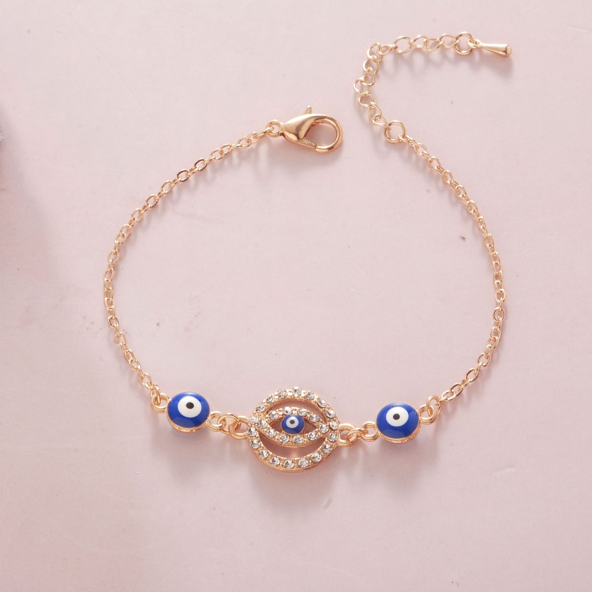 

Женский браслет из титановой стали «Дьявольский голубой зрачок» one size